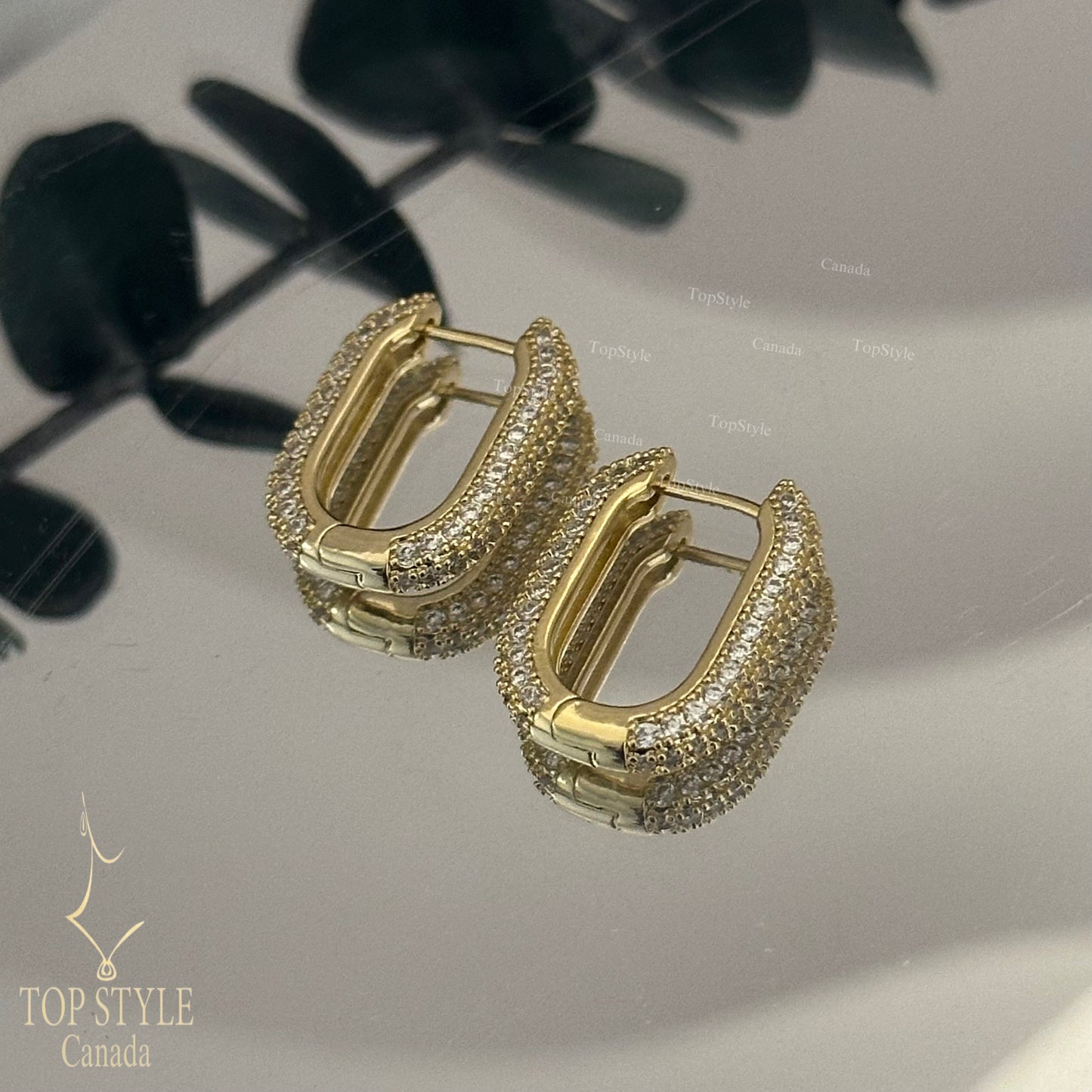 Elegant Gold-Plated Sparkle Hoops