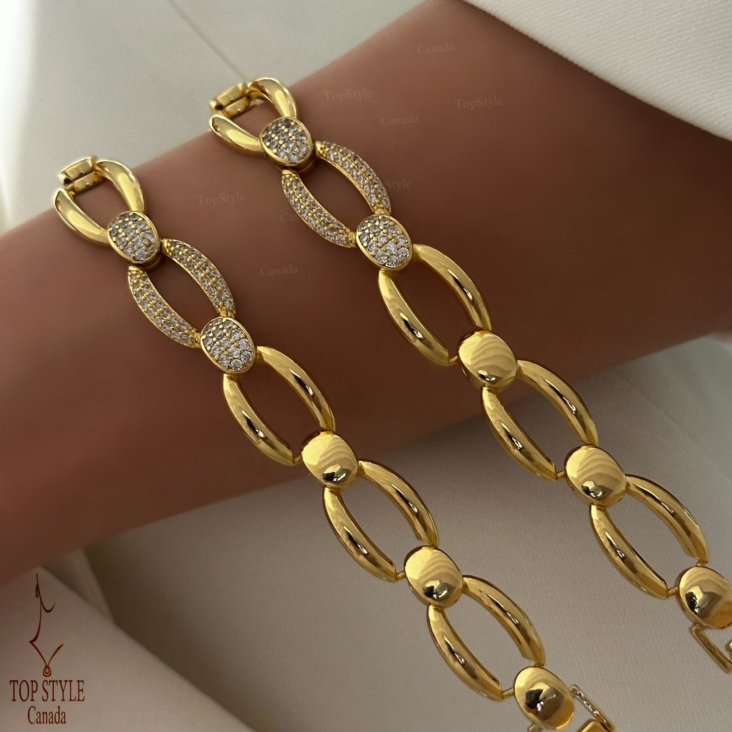 18K Gold-Plated Zircon Chain Bracelet