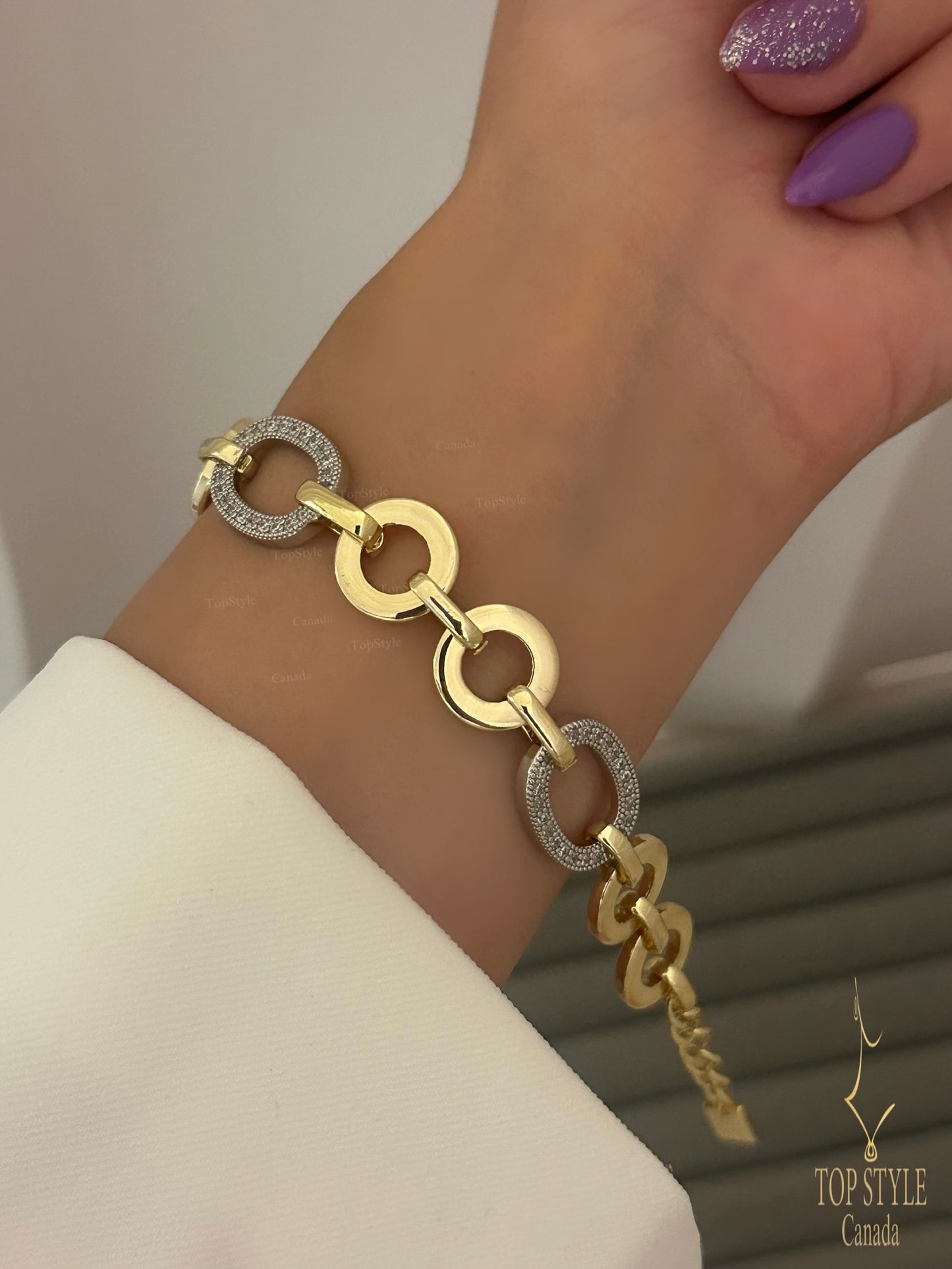 18k Gold Plated Two-Tone Bracelet