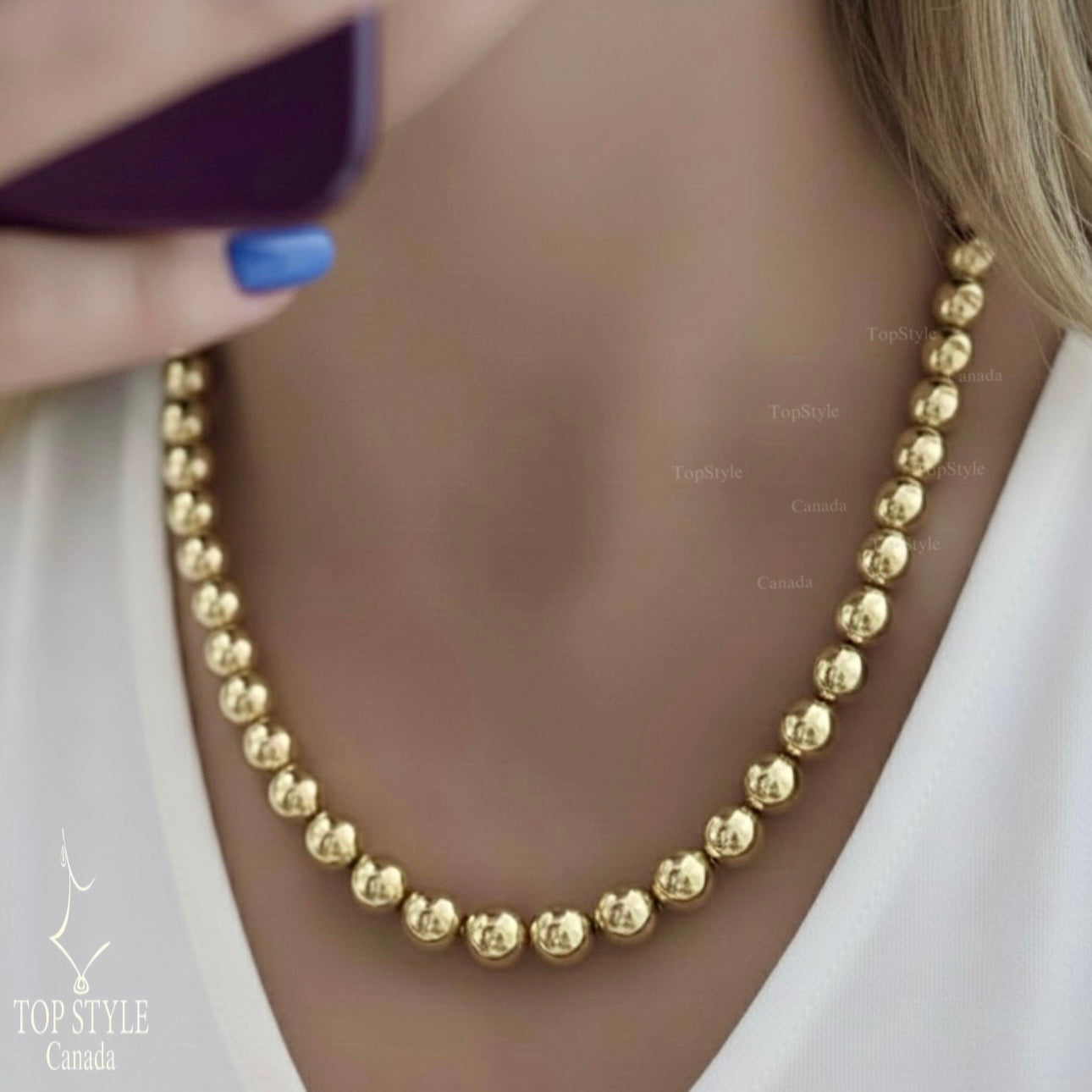 Mix & Match / Bubble Beads Gold Plated Necklace/Earrings