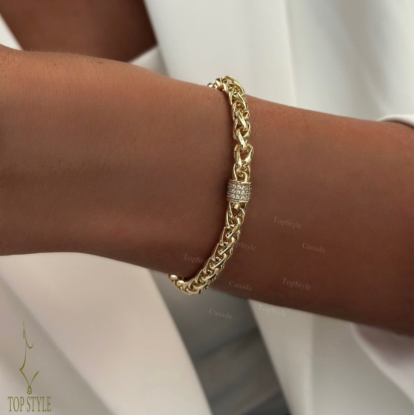 18K Gold Plated Wheat Chain Bracelet