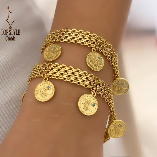 Ottoman Gold-Plated Charm Bracelet