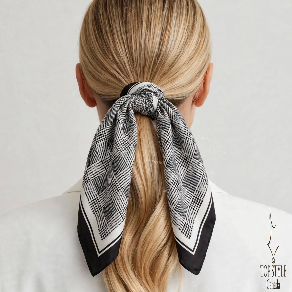 Paris Check Coin Scarf Necklace
