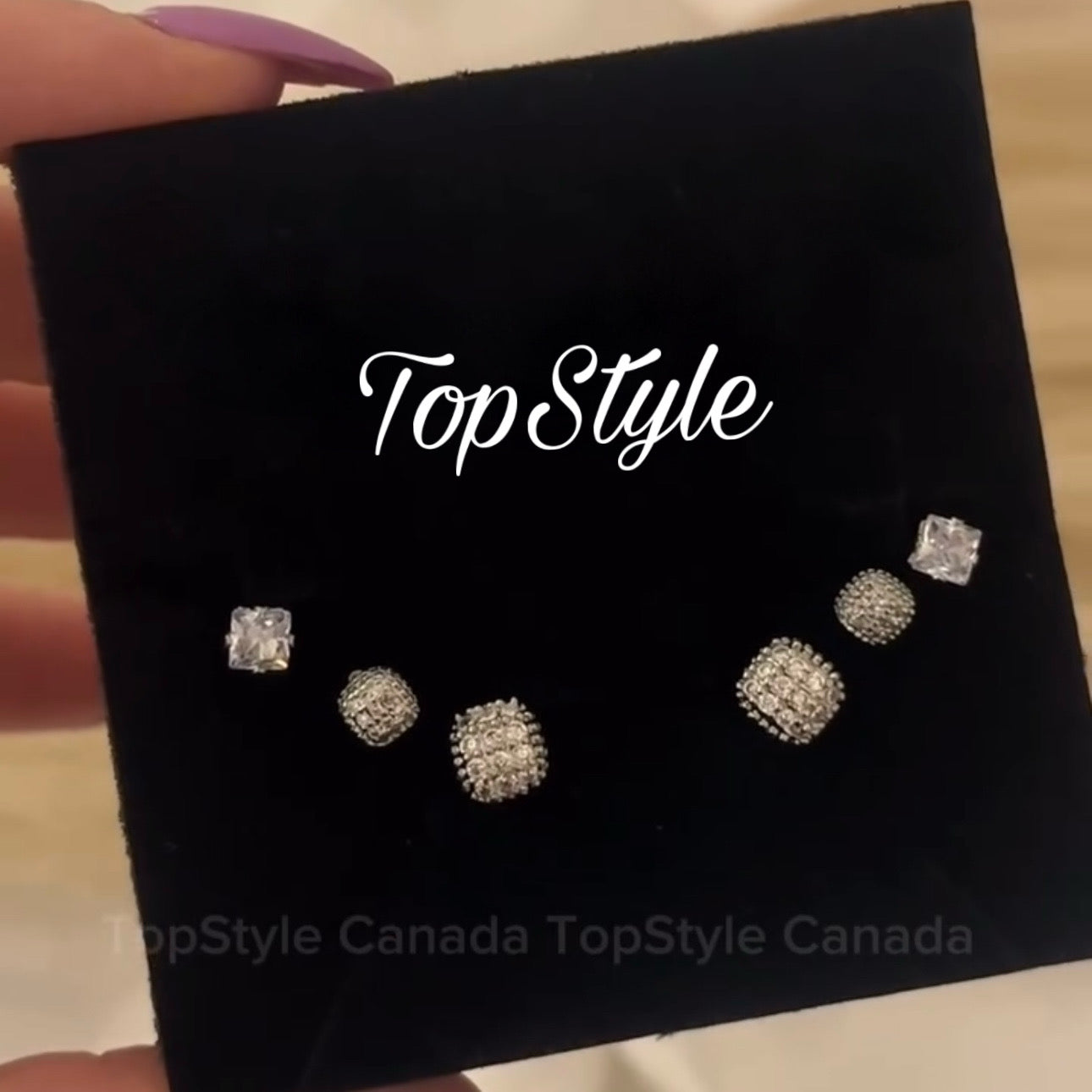 Gold-Plated Stud Earrings Set For Multiple Piercing