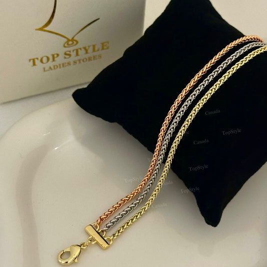 Tri-Color Layered Bracelet