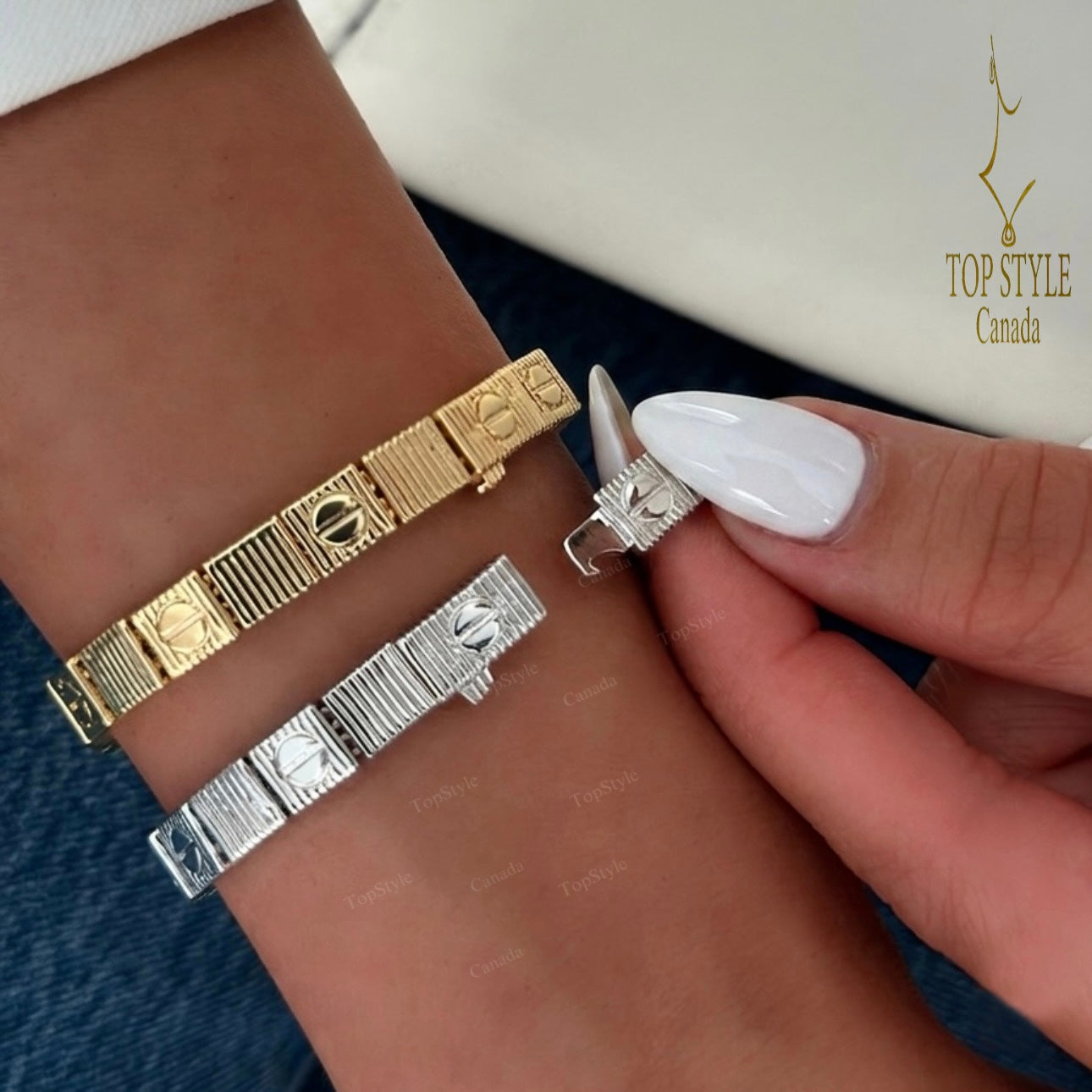 18K Gold Plated Classic Mixed Tone Bracelet Set