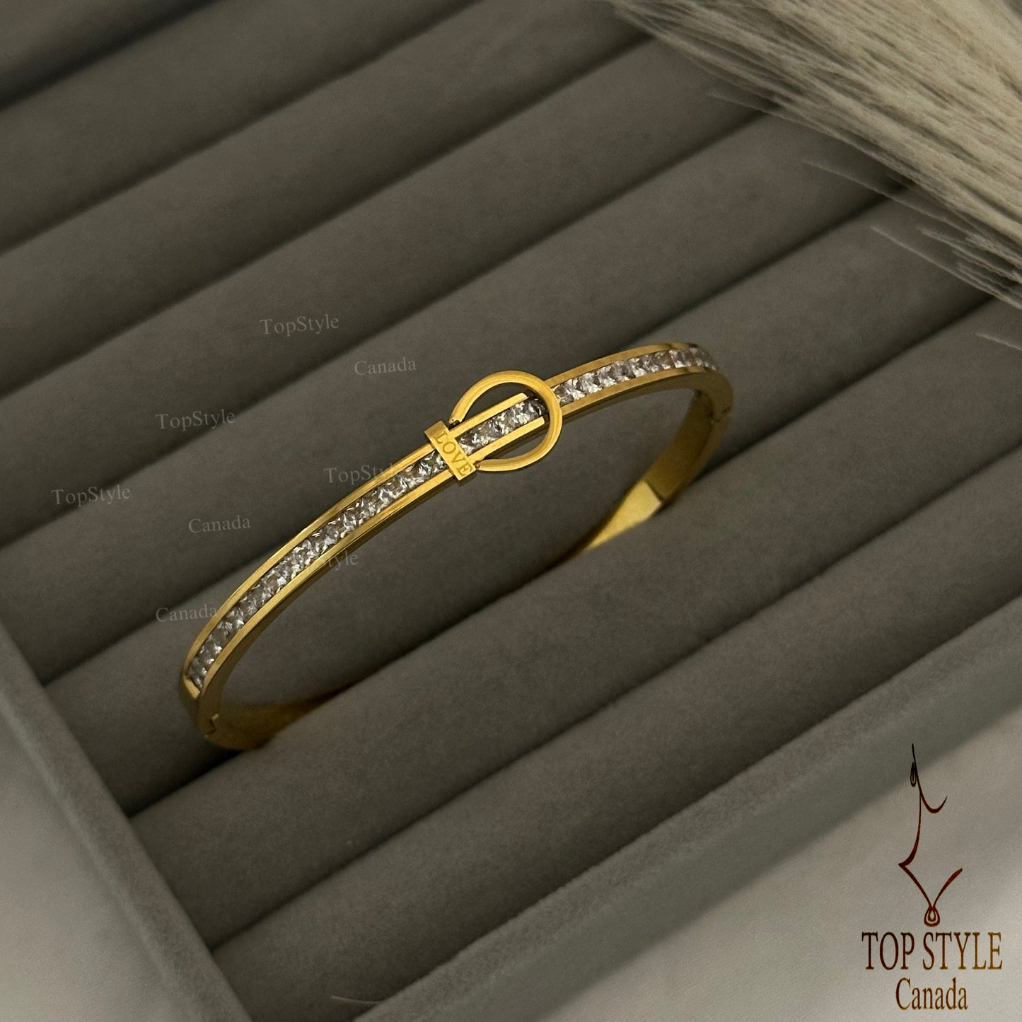 Gold Plated Belt Bangle