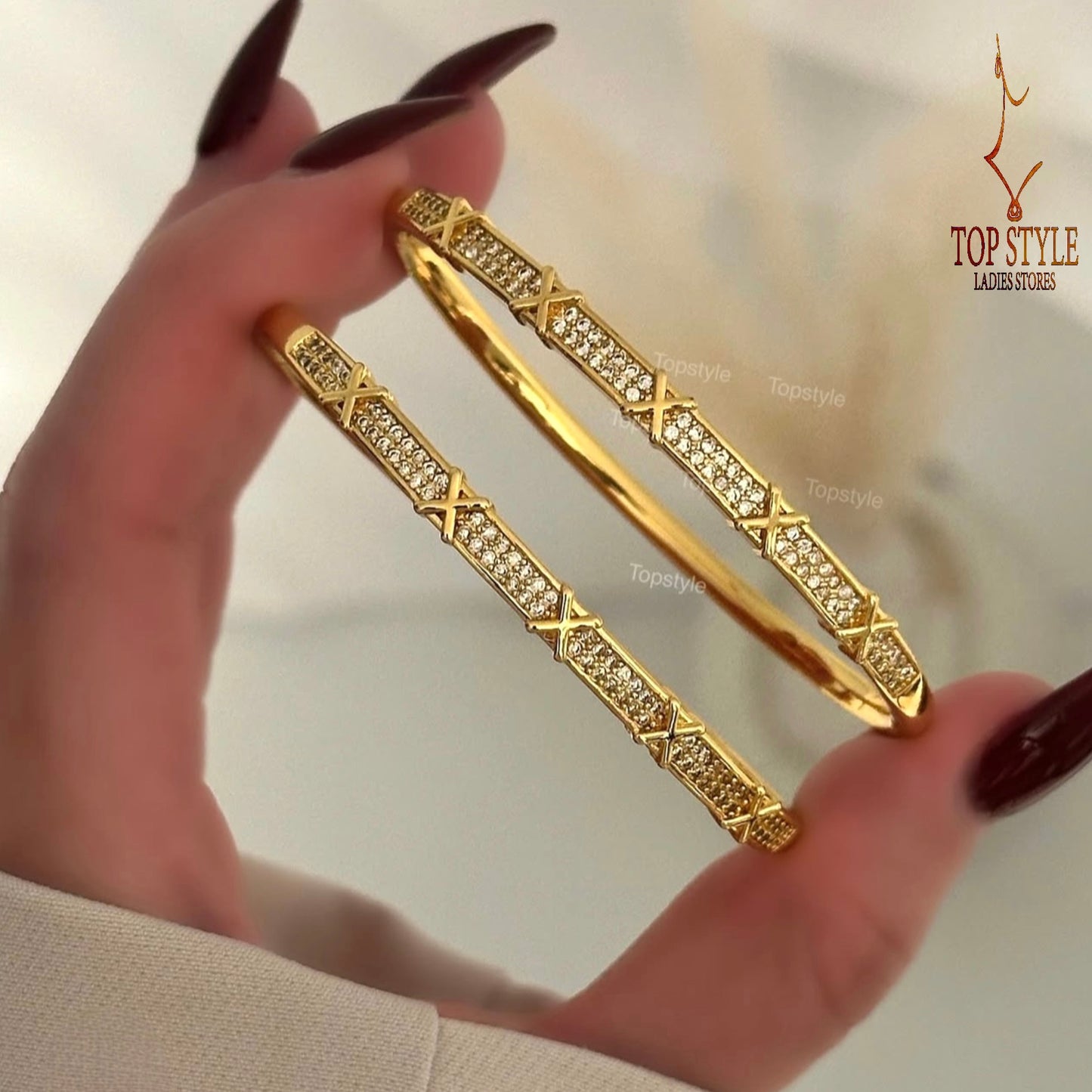 18K Gold-Plated X Bangle