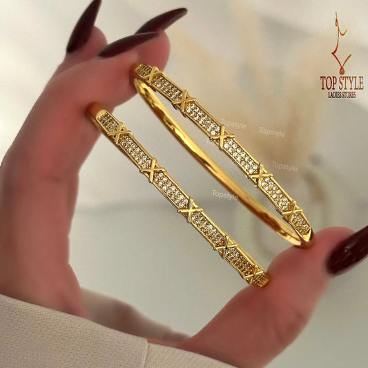 18K Gold-Plated X Bangle