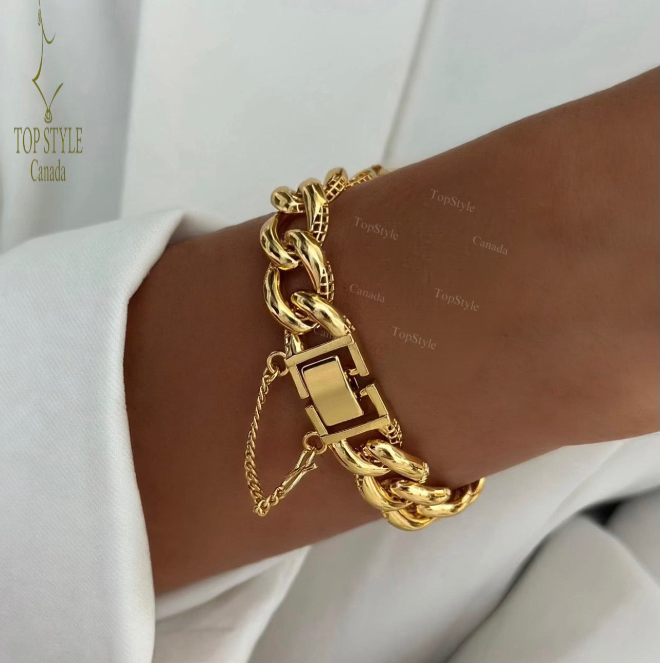 Chunky Cuban Link Bracelet | 21K Gold Plated