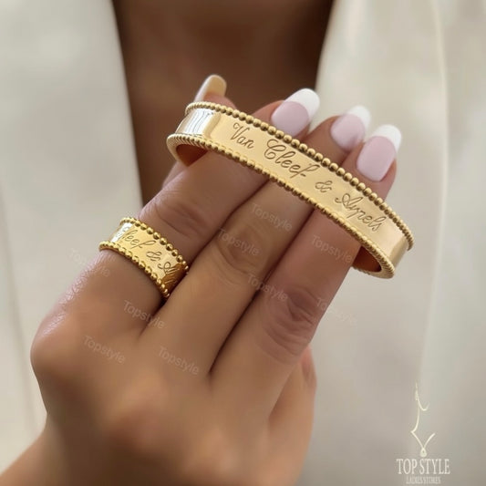 21K Gold-Plated Half Set (Bangle+Ring)