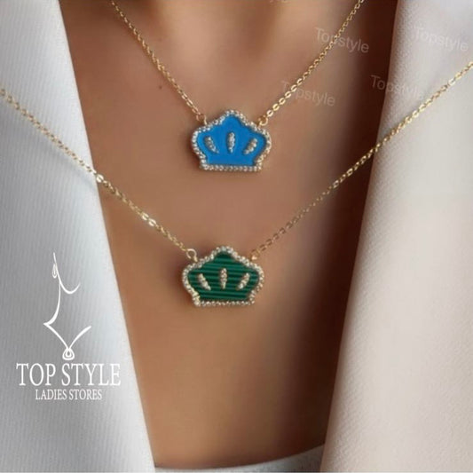 Gold-Plated Crown Necklace