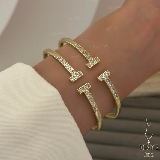 Gold-Plated T Bracelet