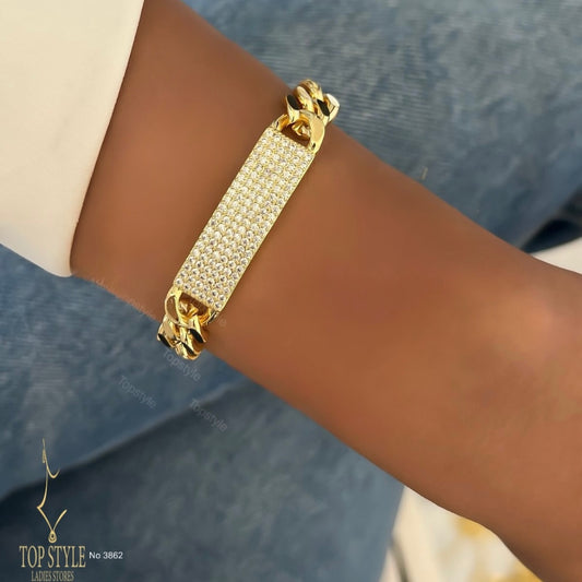 18K Gold-Plated Cuban Link Bar Bracelet