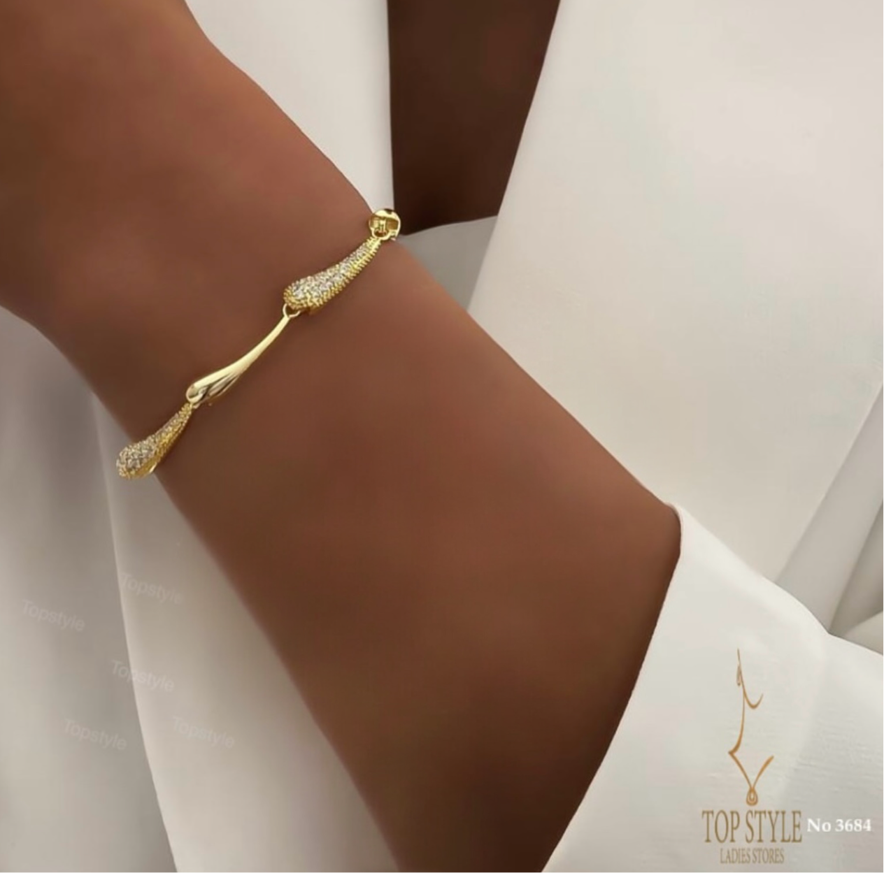 18K Gold Plated Modern Droplet Set (Necklace + Bracelet)