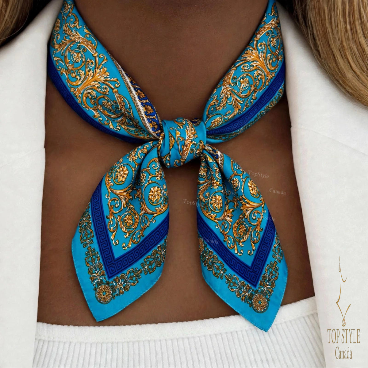 Turquoise Baroque Coin Scarf Necklace