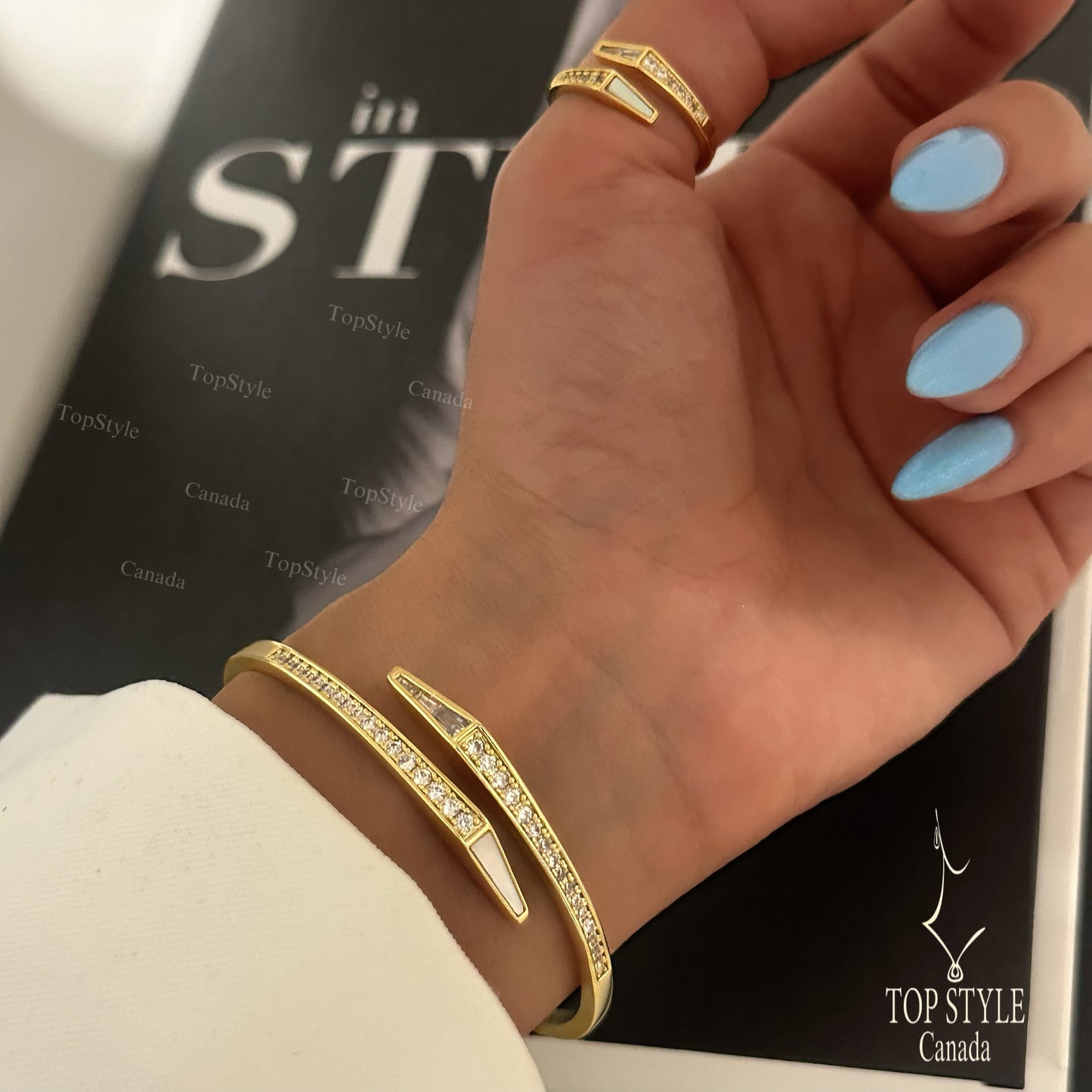 Golden Plated Serpent Sparkle Half Set ( Bracelet & Ring)