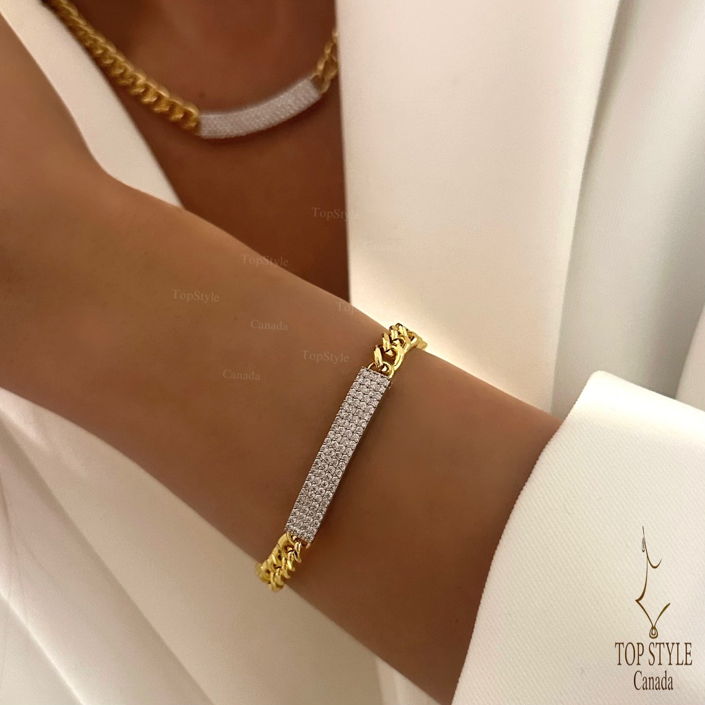 Two-Tone Gold-plated Clear ZC Chain set