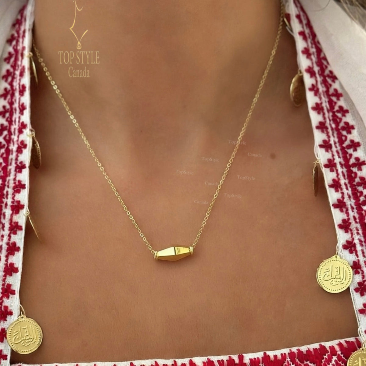 The Olive Bead Necklace|18K Gold Plated