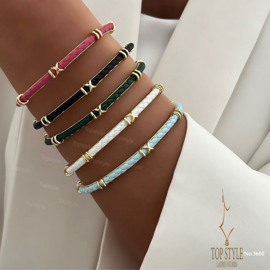 Gold Plated Leather Cuff Bracelet