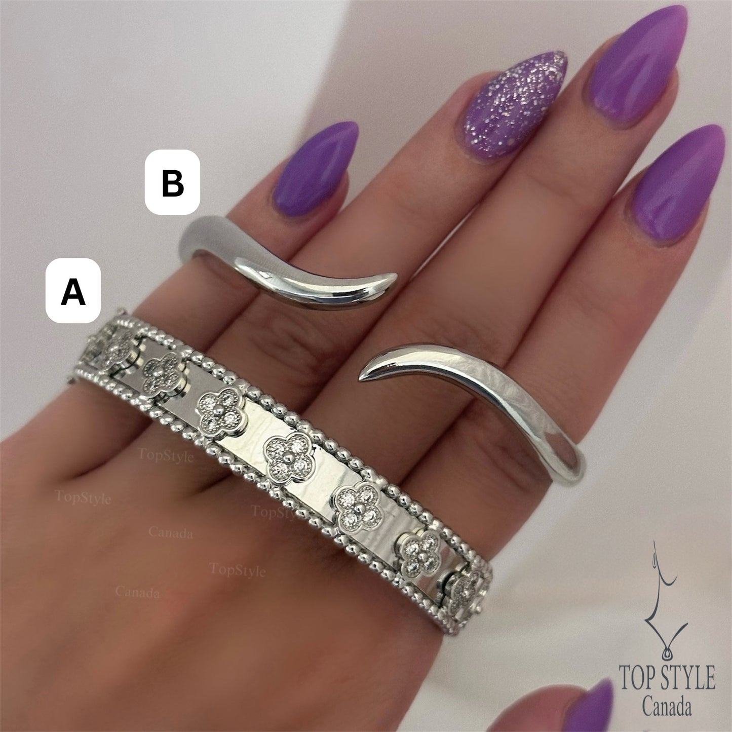 Gold Plated Stacking Bracelet (Silver Color)