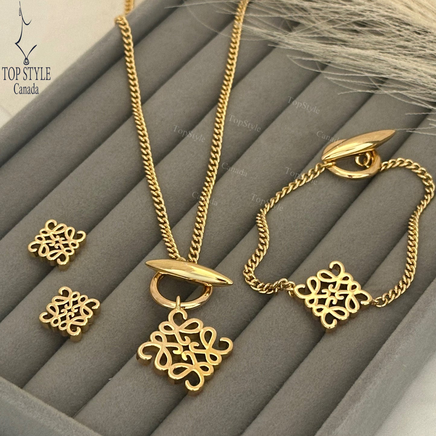 Gold-Plated Trendy Set (3 pieces)