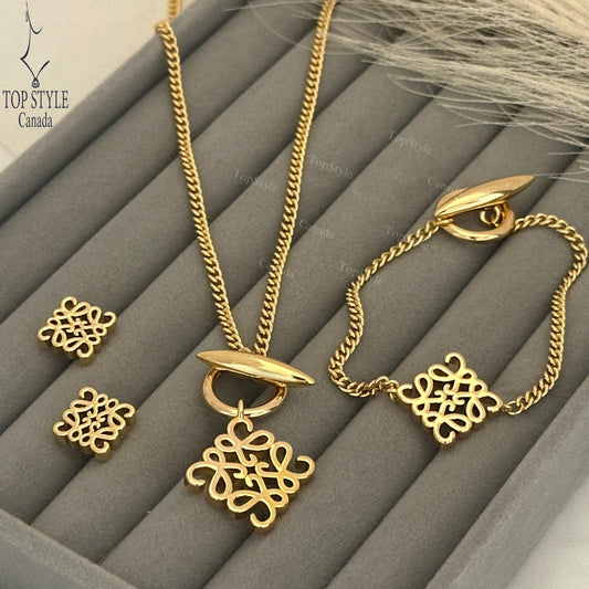 Gold-Plated Trendy Set (3 pieces)
