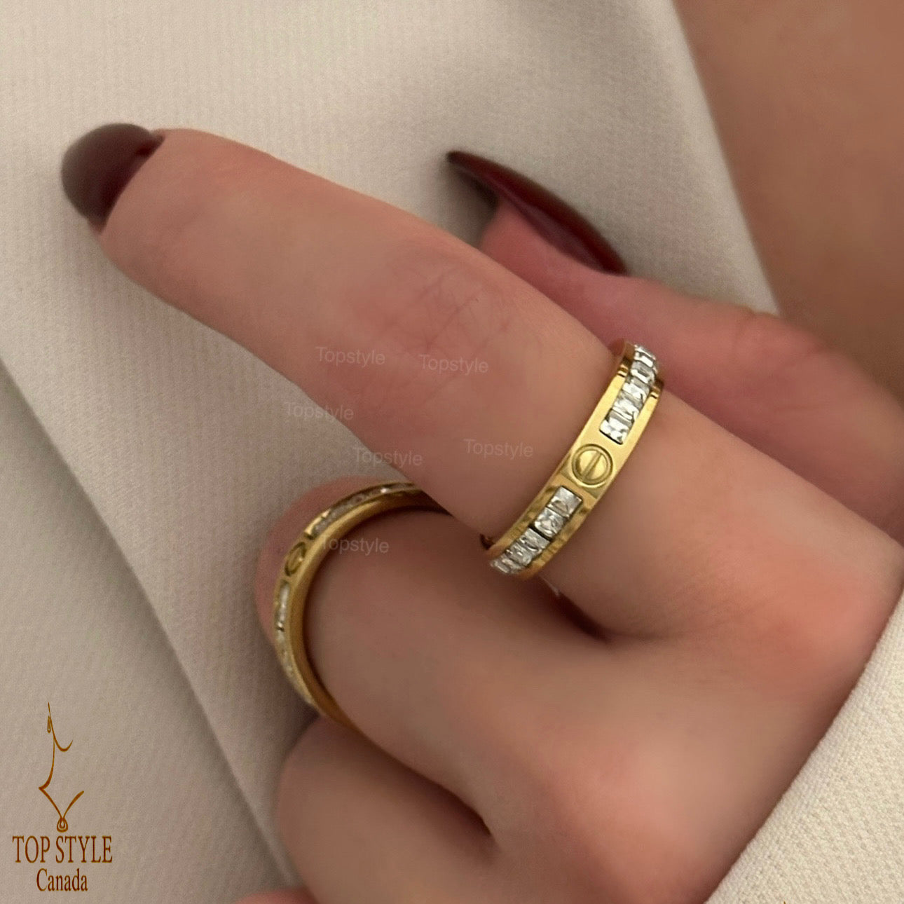Gold-Plated Band Love Ring