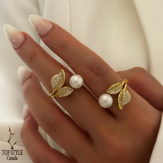 Pearl Leaf Ring