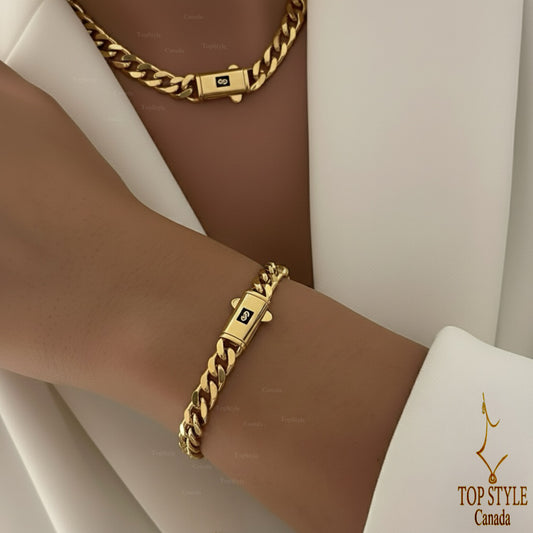 18K Gold-Plated Bold Cuban Set (Necklace + Bracelet)