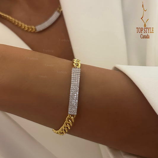 Two-Tone Gold-plated Clear ZC Chain set