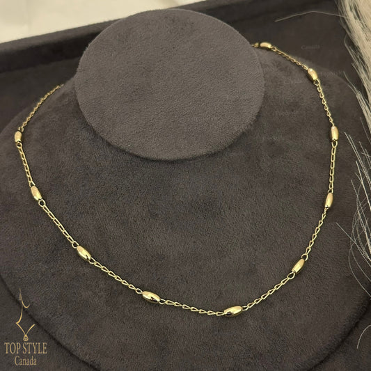 Gold Plated bead Chain Necklace