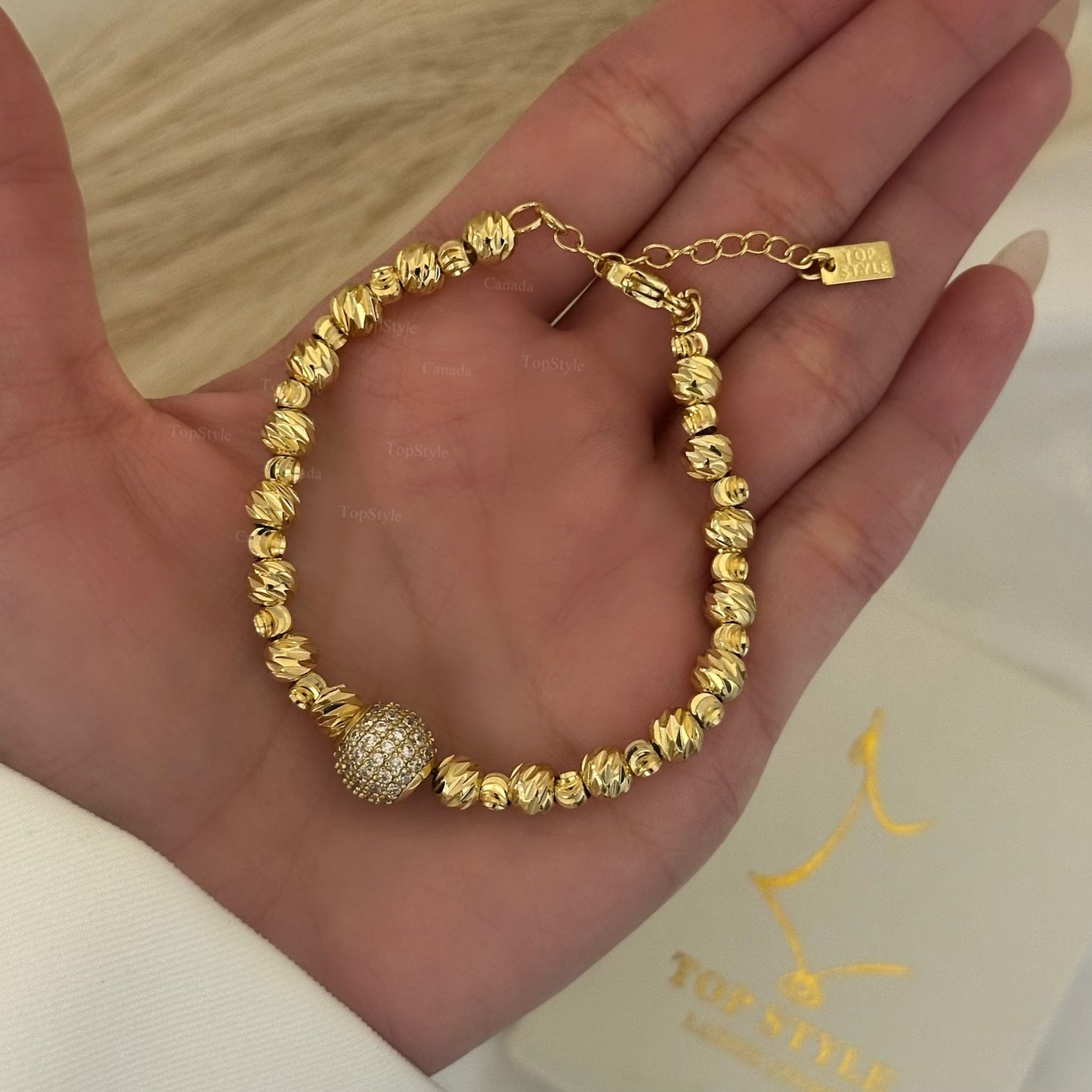 Gold Plated Dorica Spark Bead Bracelet