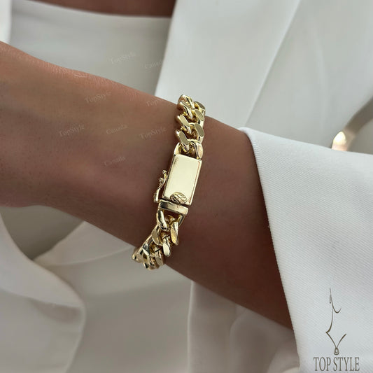 18K Gold Plated Curb Chain Bracelet