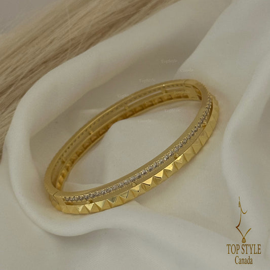 18K Gold Plated Studded Bangle