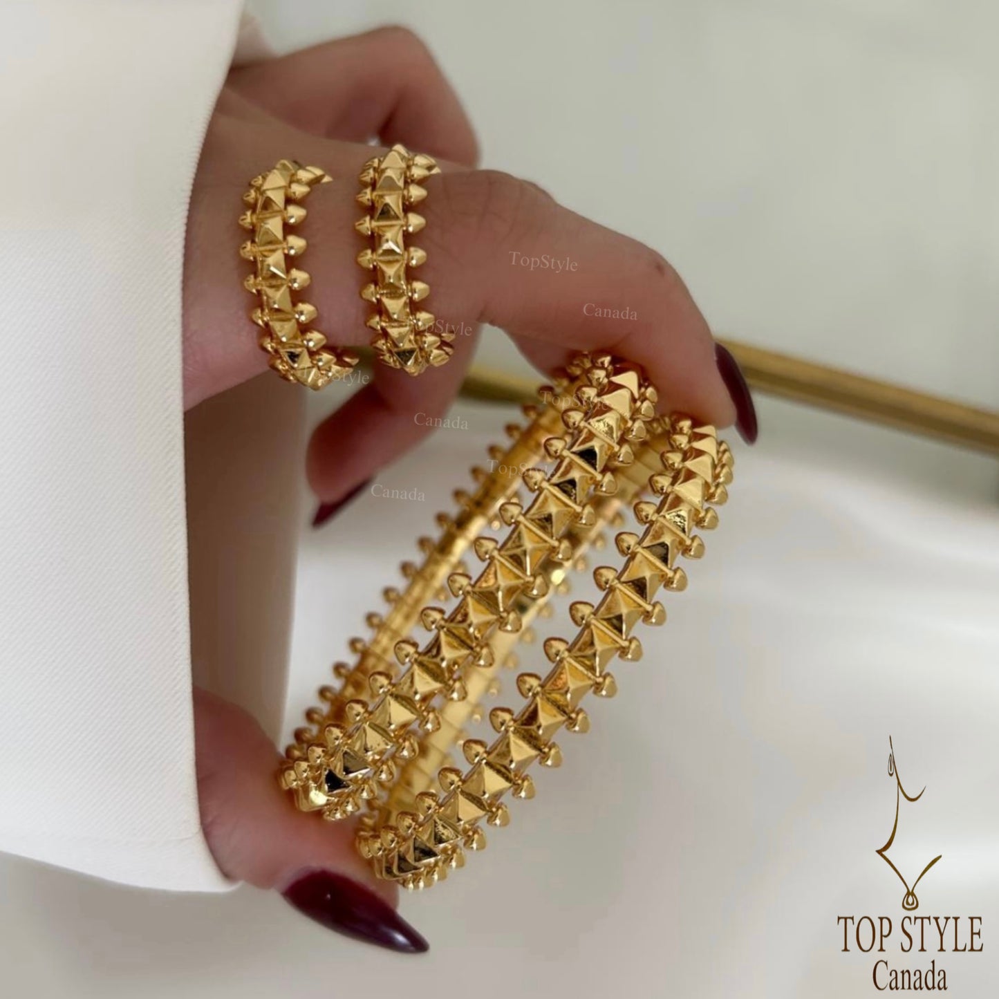 21K Gold-Plated Royal Half Set (Bangle+Ring)