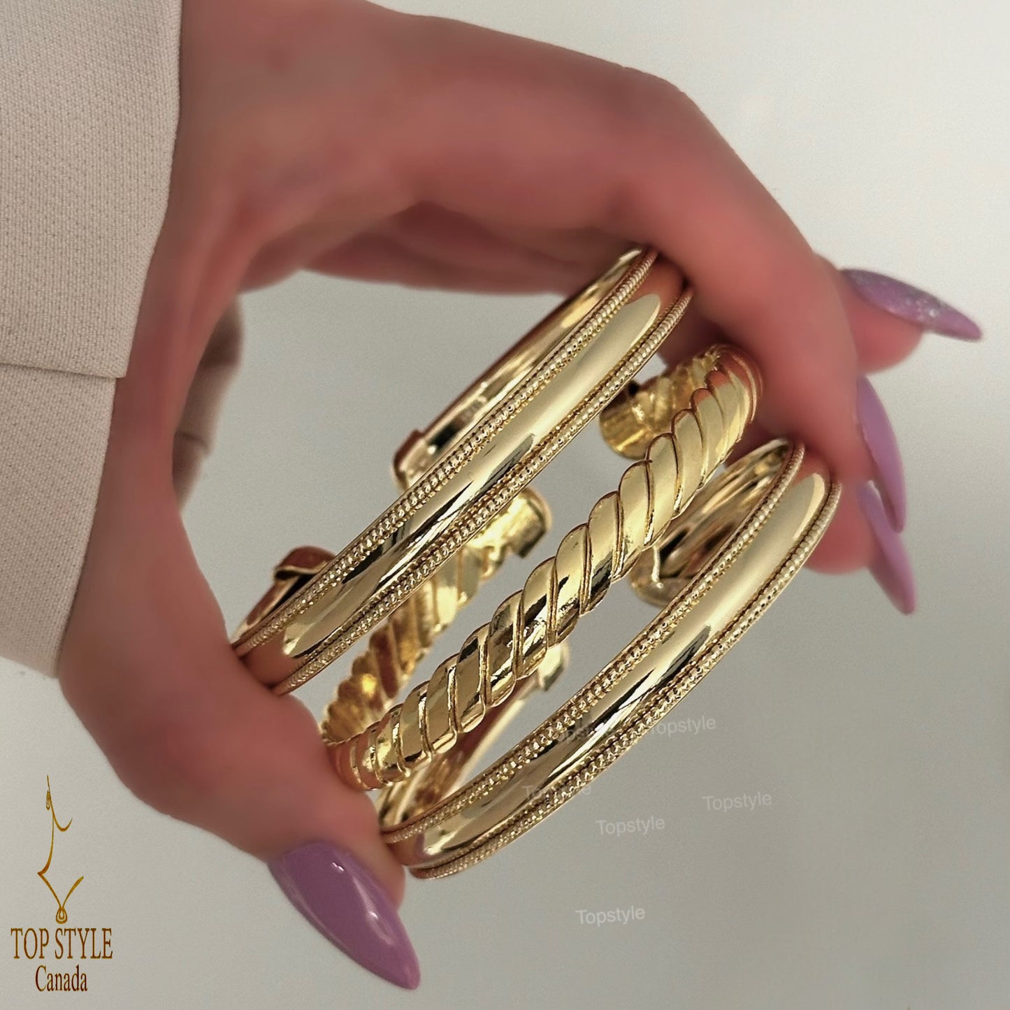 18K Gold-Plated Trendy Cuff Bracelets