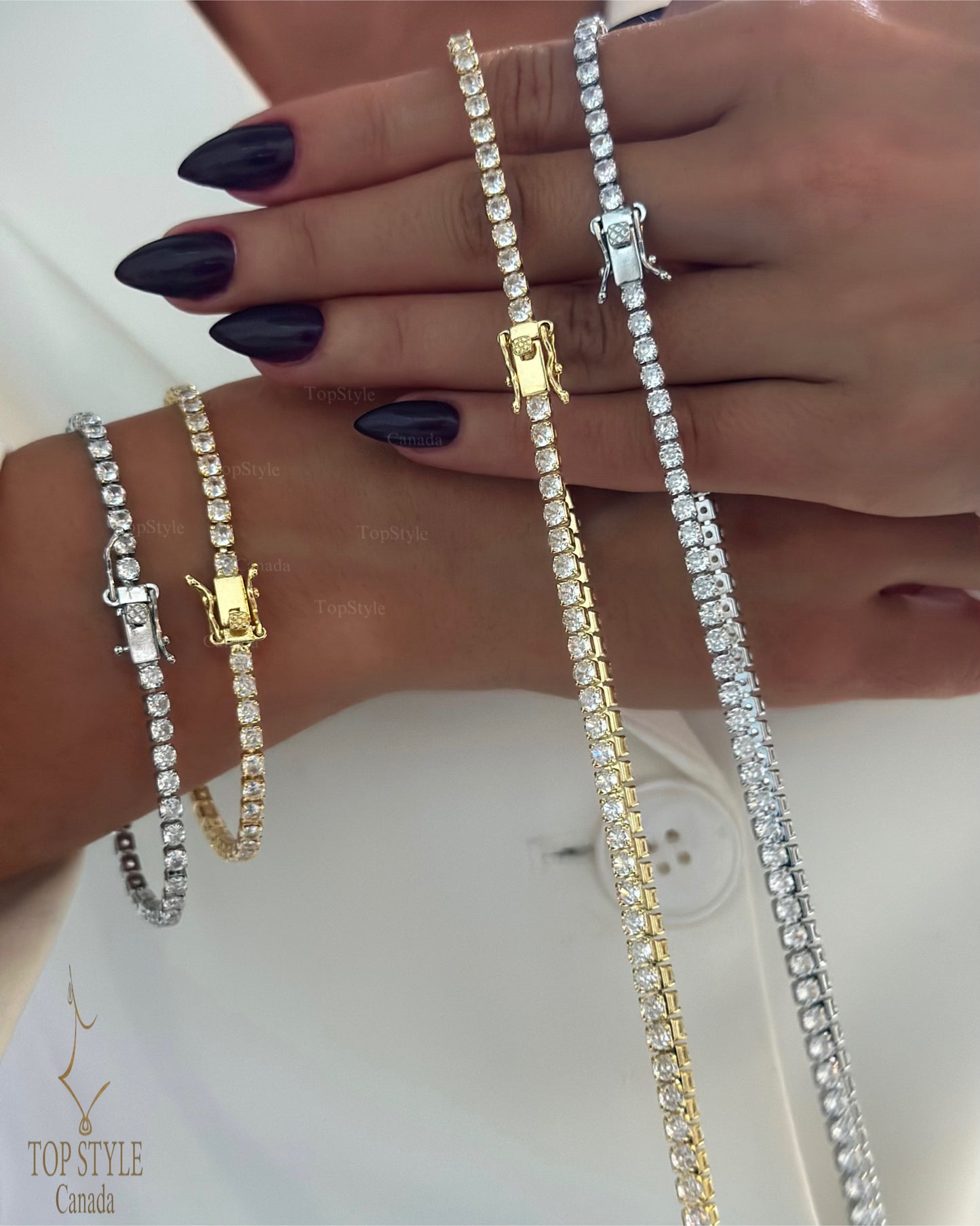 18K Gold Plated Tennis Set (Necklace+Bracelet)