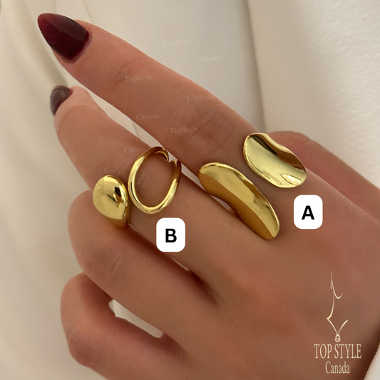 18K Gold-Plated Chunky Rings