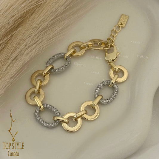 18k Gold Plated Two-Tone Bracelet