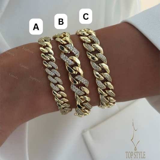 Cuban Link Bracelet Collection | 18K Gold Plated