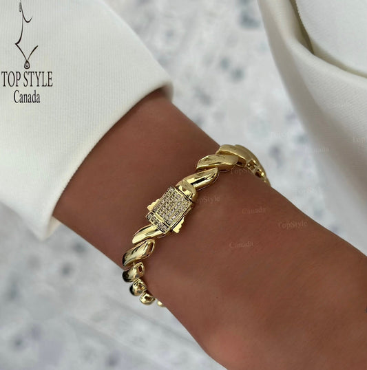 18K Gold Plated Deluxe Twisted Link Bracelet