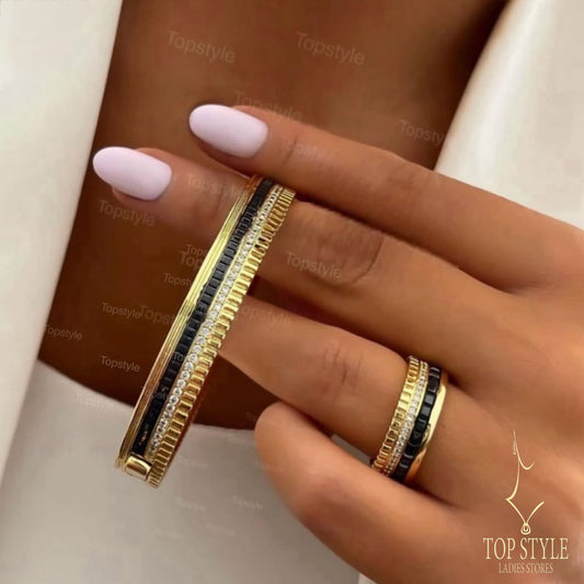 18K Gold-Plated Half Set (Bracelet + Ring)