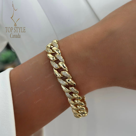 18K Gold Plated Cuban Link Bracelet