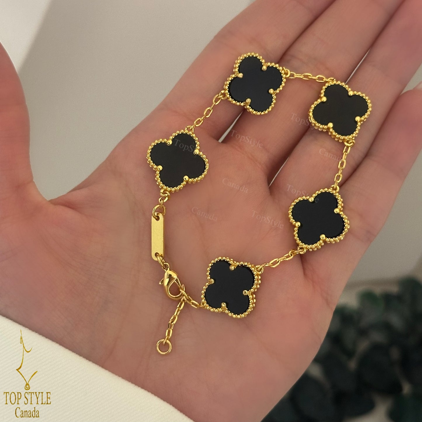 Gold-Plated Clover Bracelet