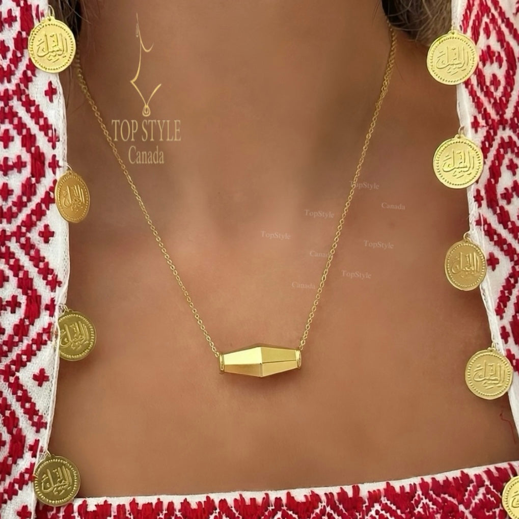 The Olive Bead Necklace|18K Gold Plated