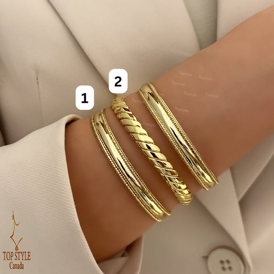 18K Gold-Plated Trendy Cuff Bracelets