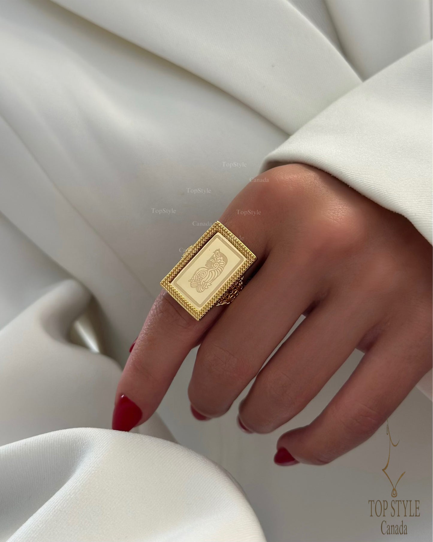 Lady Fortuna Half Set - 21K Gold Plated Bar Bracelet & Adjustable Ring