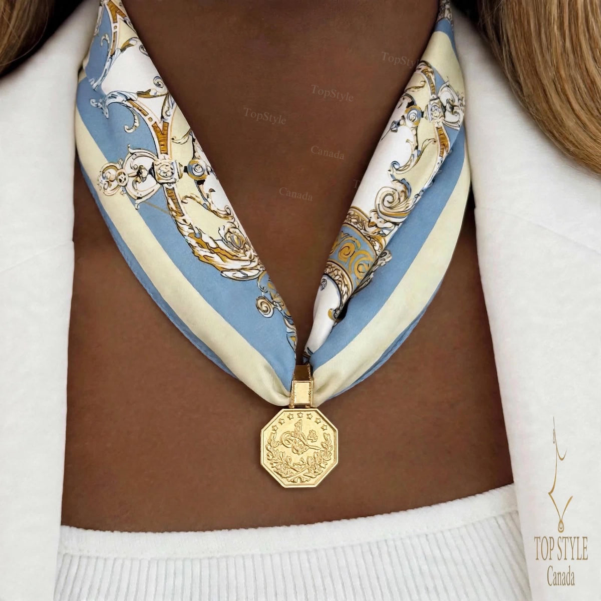 Azura Ottoman Coin Scarf Necklace