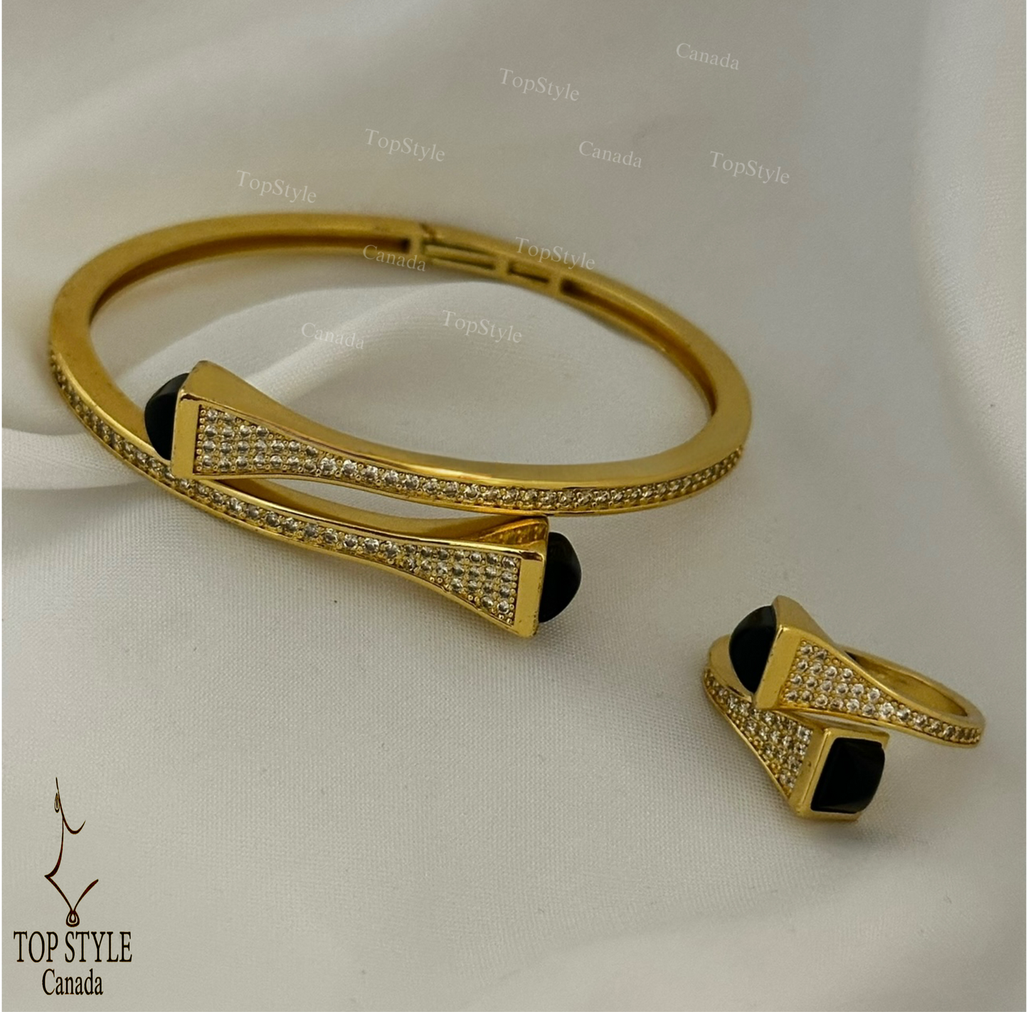 Gold-Plated Twist Half Set (Bracelet+Ring)